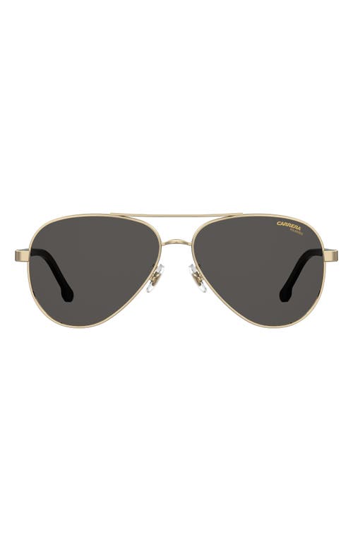 58mm Aviator Sunglasses in Gold Black/Gray Polar