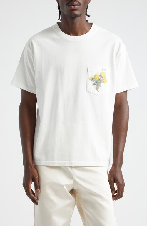 Bode Embroidered Bouquet Cotton Pocket T-Shirt Cream at Nordstrom,