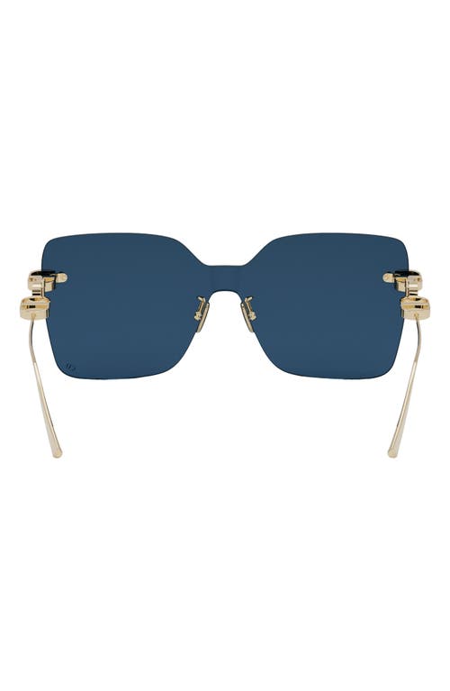 Shop Dior Cd Chain M1u Mask Sunglasses In Shiny Gold Dh/blue