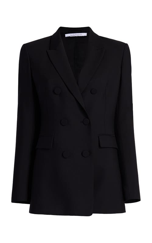 Another Tomorrow Double Breasted Jacket In Black