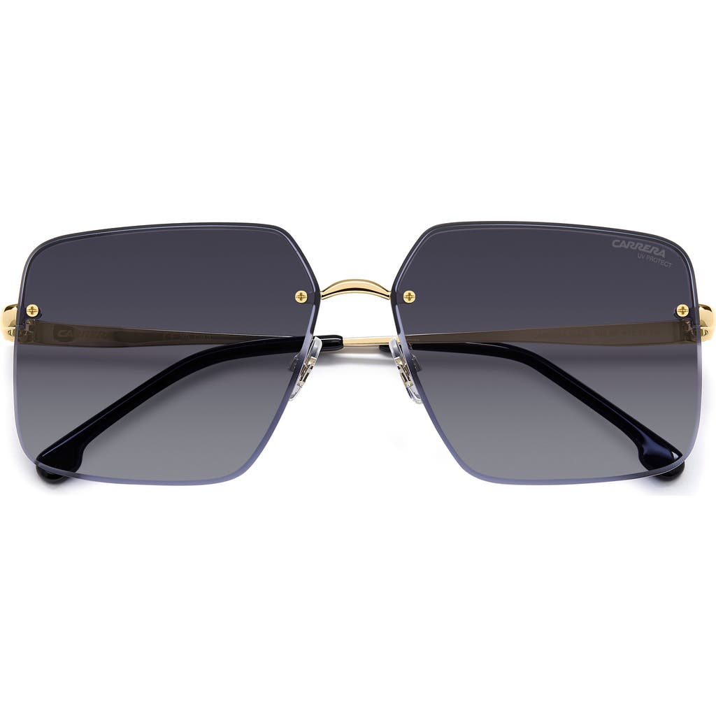Carrera Eyewear 61mm Rimless Rectangular Sunglasses In Gold Black/brown Blsp