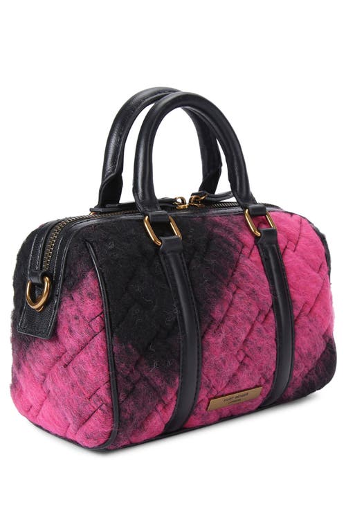 Shop Kurt Geiger London Kensington Boston Quilted Tweed Handbag In Open Pink