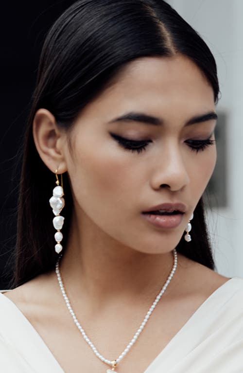 Freya Rose Large Baroque Pearl Drops Earings In Gold