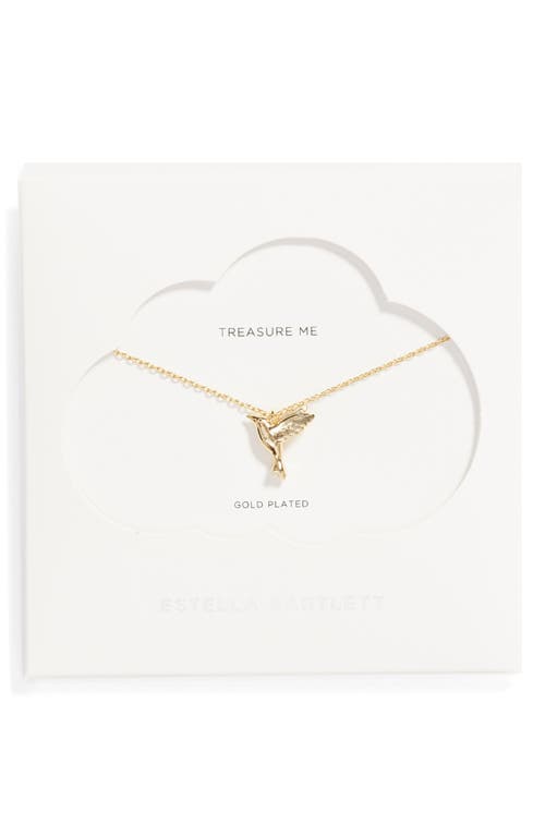 Hummingbird Pendant Necklace in Gold