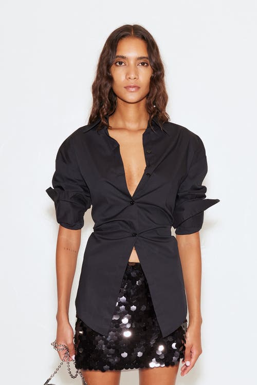 Simonmiller Loch Poplin Button Up Top In Black
