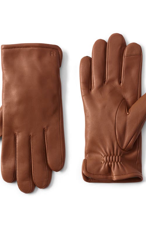 Shop Lands' End Cashmere Lined Ez Touch Leather Glove In British Tan