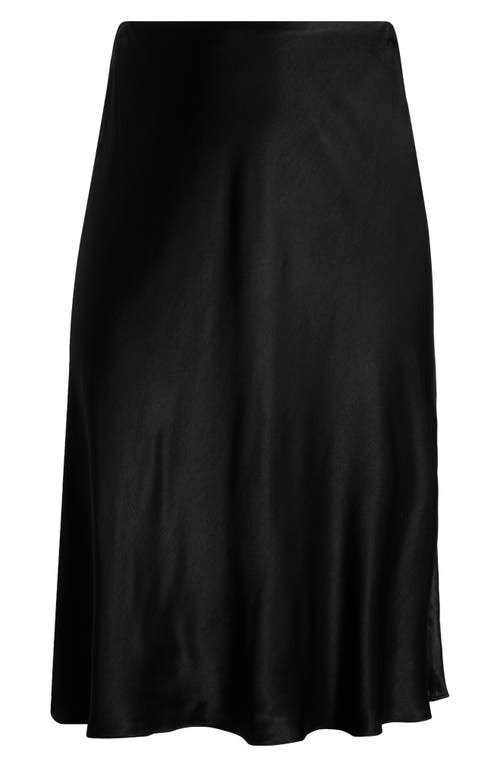 Shop Nordstrom Bias Cut Satin Skirt In Black