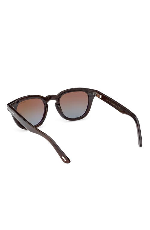 Tom Ford 48mm Gradient Polarized Square Sunglasses In Neutral