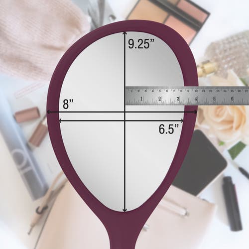 Zadro Teardrop Handheld Mirror With Handle In Purple Garnet
