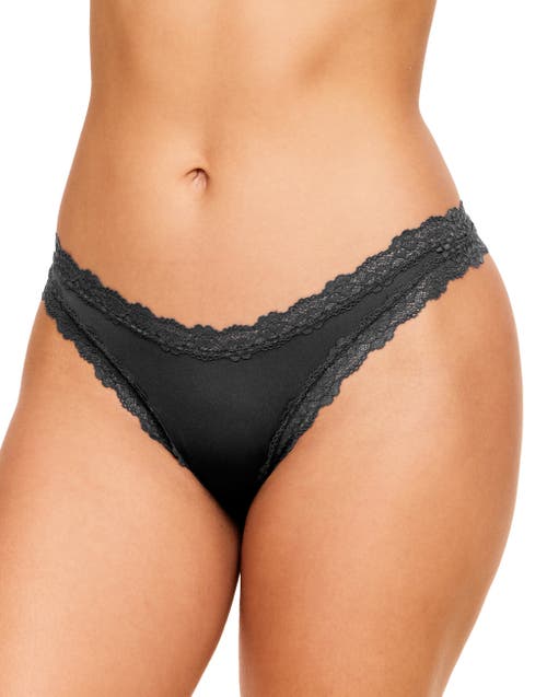 Shop Adore Me Amara Thong Panties In Black