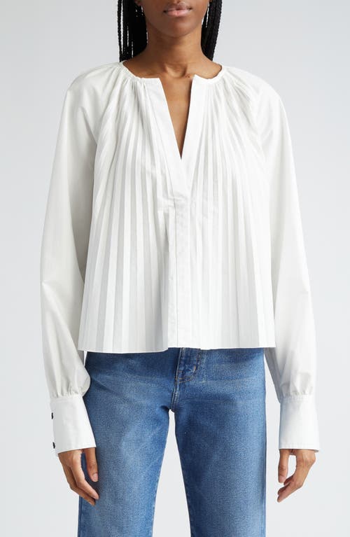 Shop Proenza Schouler Monica Pleated Stretch Poplin Top In White