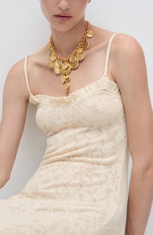 Mango Lace Maxi Slipdress In Ecru