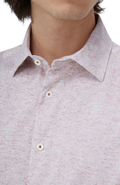 Bugatchi James Ooohcotton® Heathered Button-up Shirt In Ruby