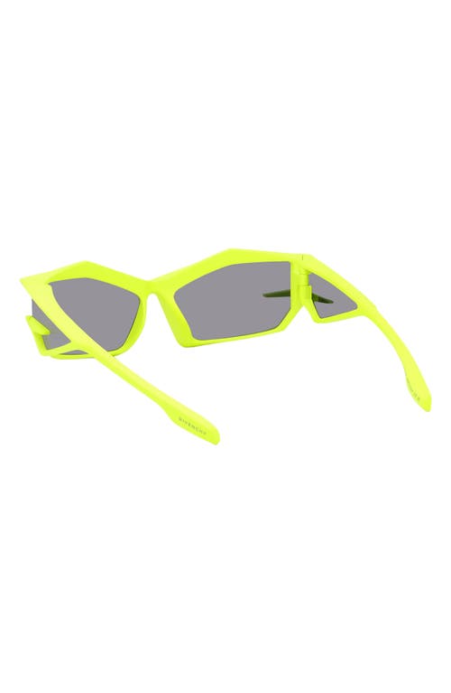 Shop Givenchy Giv Cut 69mm Oversize Geometric Sunglasses In Matte Yellow/smoke Mirror