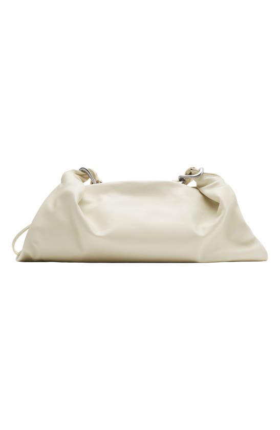 Shop Burberry Medium Swan Leather Shoulder Bag In Almond