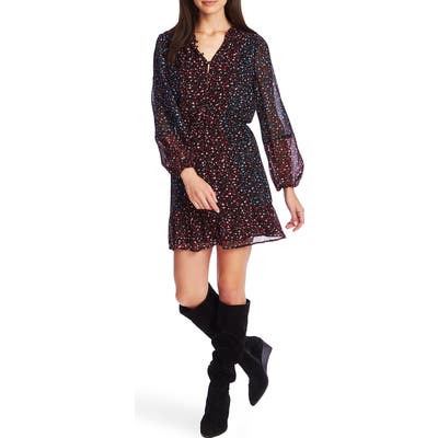 1.state Mixed Daisy Sprig Long Sleeve Dress, Pink