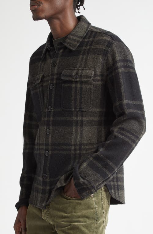 Shop Double Rl Matlock Plaid Wool Button-up Shirt Jacket In Black/grey Multi