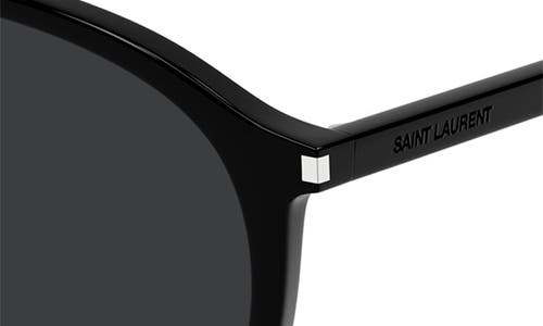 Shop Saint Laurent 56mm Pilot Sunglasses In Black