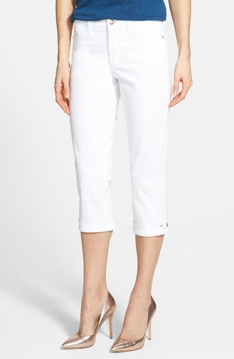 NYDJ Women's Alina Skinny Ankle Jeans in Optic White Regular Size 12