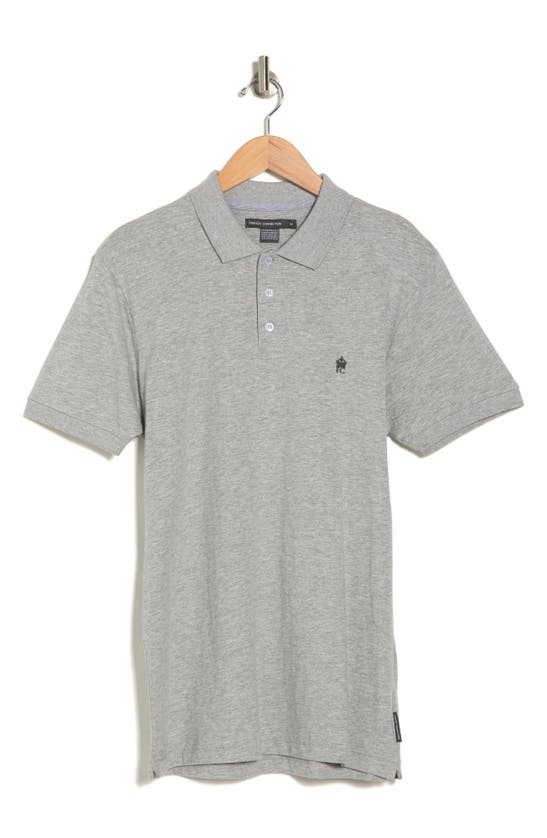 French Connection Cotton Polo In Light Grey Mel