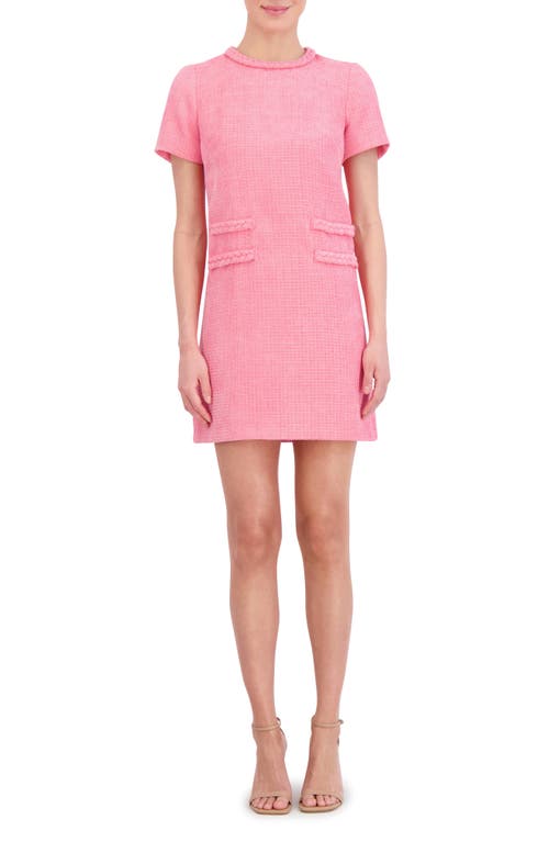 Braid Detail Tweed Dress in Pink
