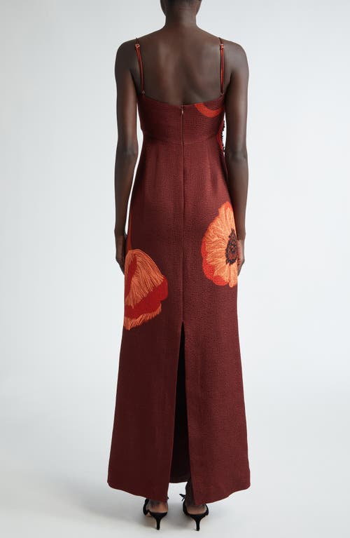 Shop Johanna Ortiz Plentiful Qualities Embellished Wool & Silk Dress In Papaver Somniferum/wine