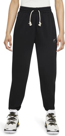 Nike mini swoosh plush high rise joggers in black