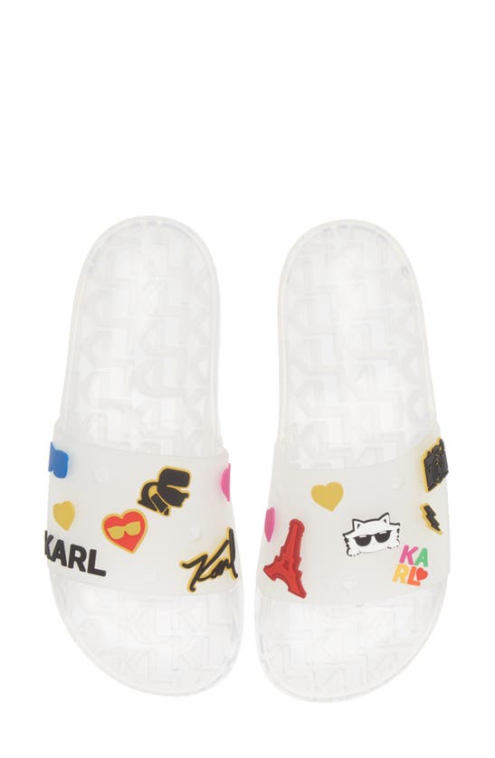 Karl Lagerfeld Thea Jelly Slide Sandal In Clear