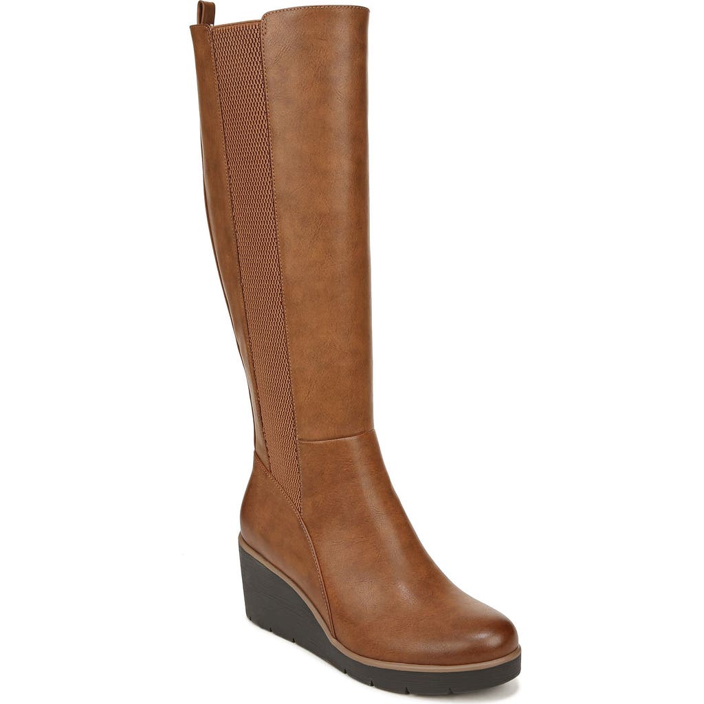 Soul Naturalizer Adrian Womens Faux Leather Wide Calf Knee-high Boots In Toffee Brown Synthetic