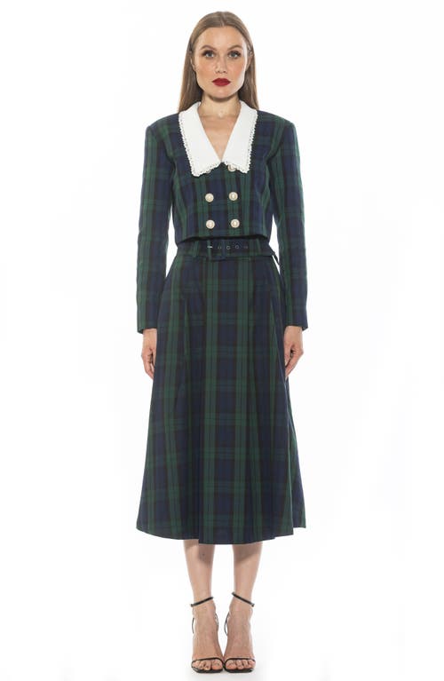 Alexia Admor Amelia Jacket In Green Plaid