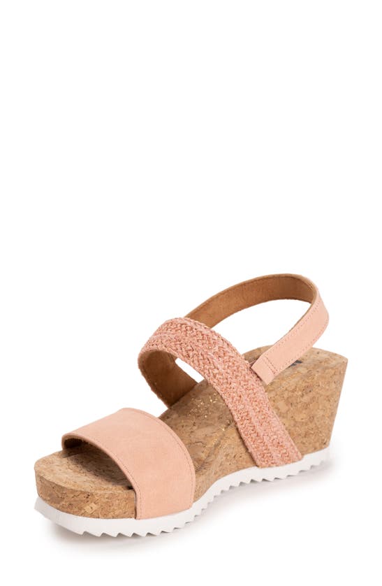 Shop Muk Luks Wendy Platform Wedge Sandal In Blush