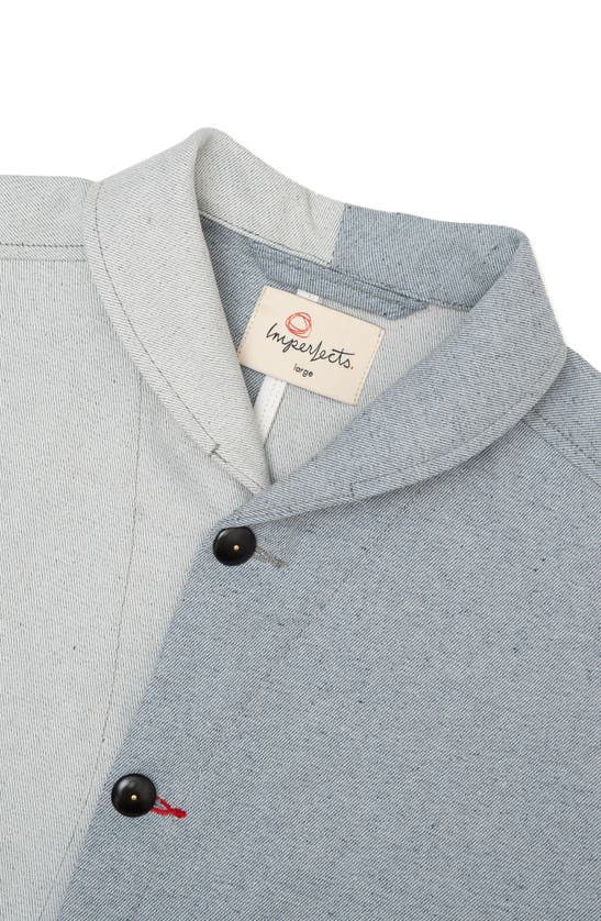 Shop Imperfects Shepards Denim Button-up Shirt In Mismatched Post Consumer Denim