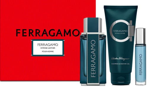 Ferragamo Intense Leather Eau De Parfum 3-piece Gift Set $159 Value In No Color