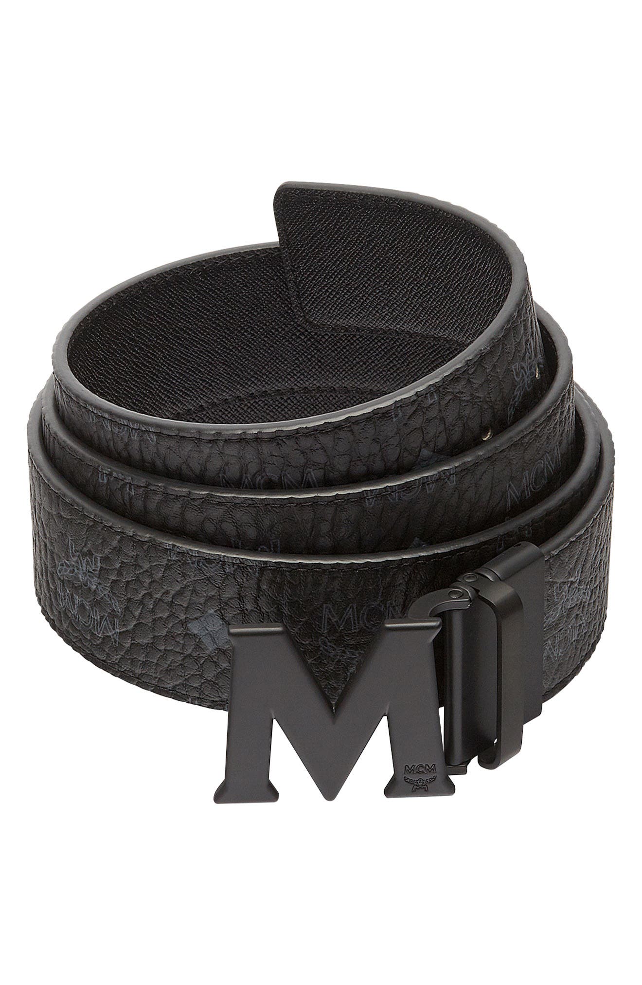 MCM Logo Buckle Reversible Belt in Black at Nordstrom
