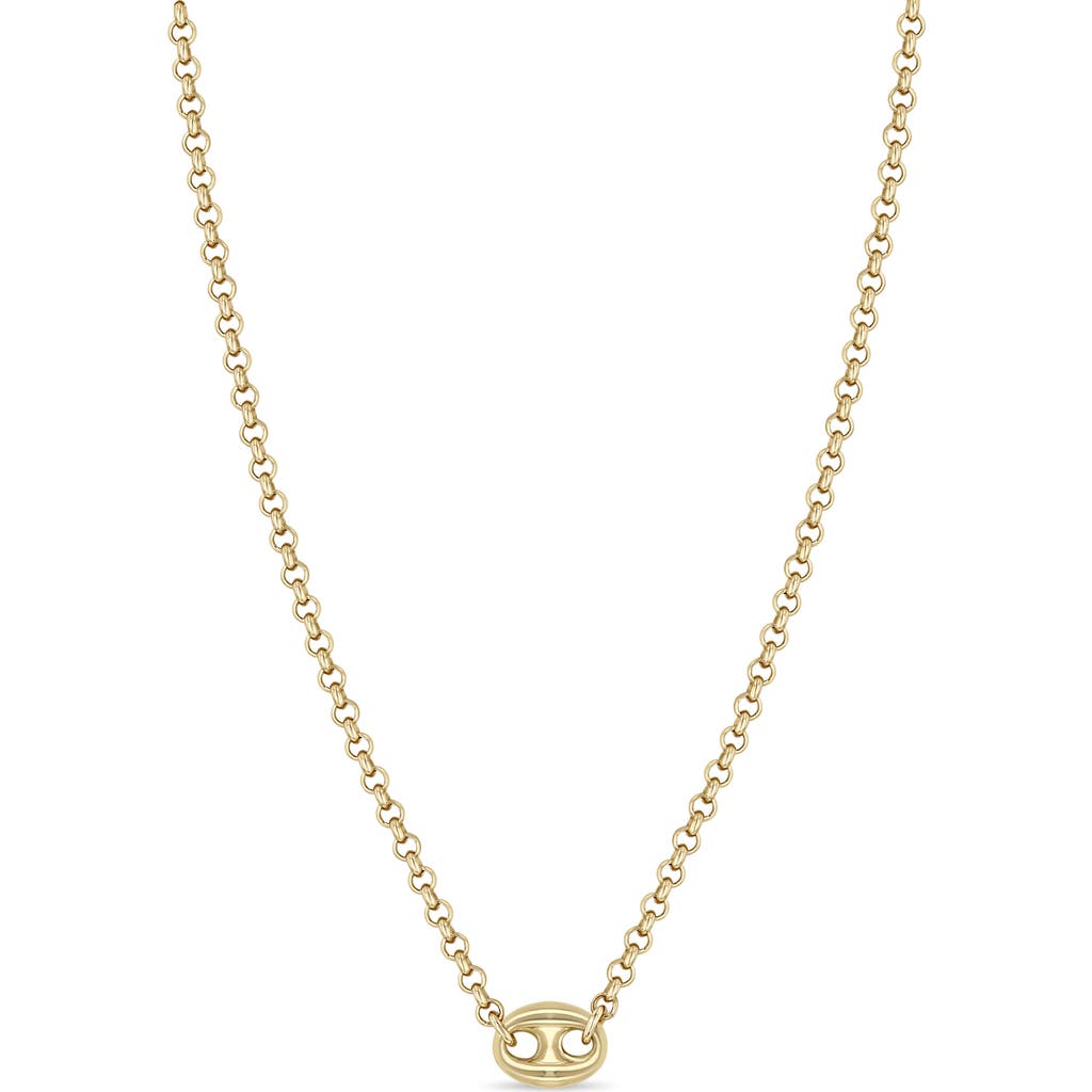 Zoë Chicco Rolo Chain Necklace In 14k Yellow Gold
