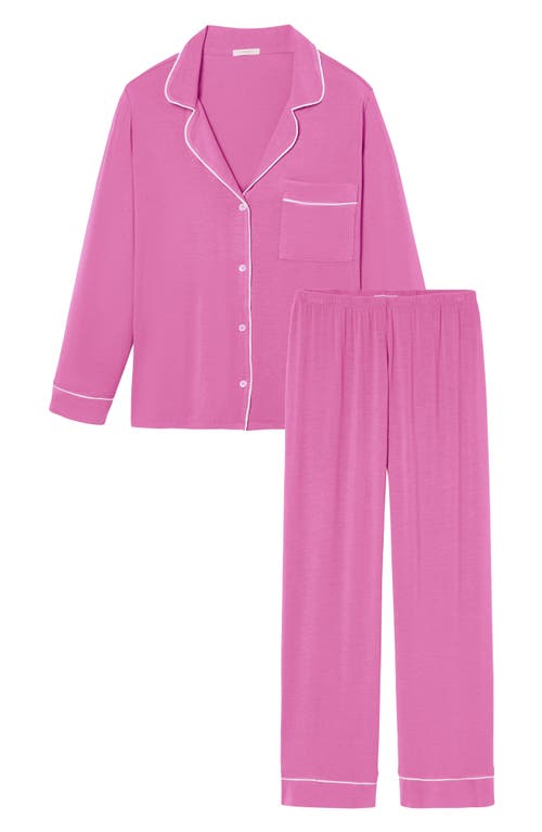 Eberjey Gisele Jersey Knit Pajamas In Italian Rose/ivory