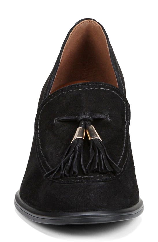 Naturalizer Trixie Block Heel Loafer In Black Suede
