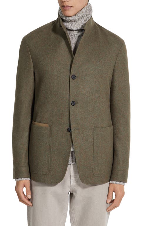 Zegna Oasi Cashmere Il Conte Chore Jacket In Fango