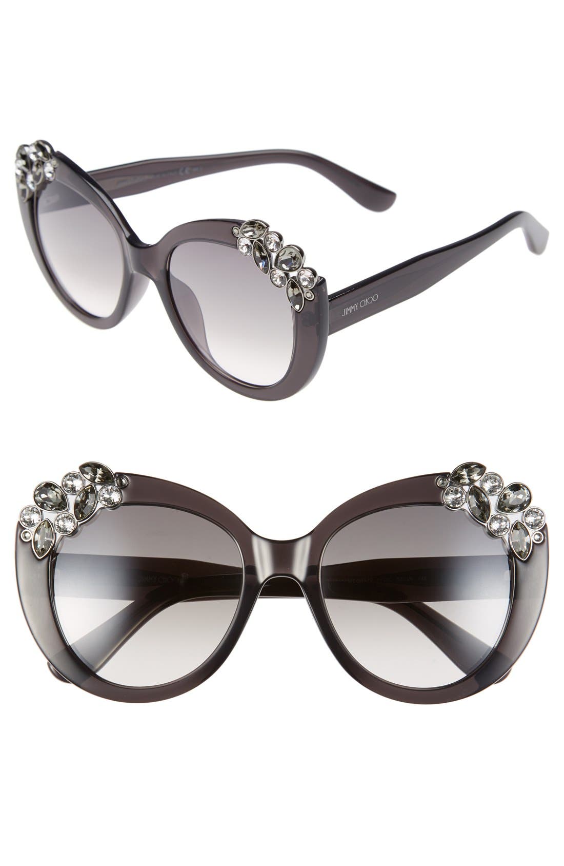Jimmy Choo 'Megan' 53mm Crystal Embellished Round Sunglasses Nordstrom
