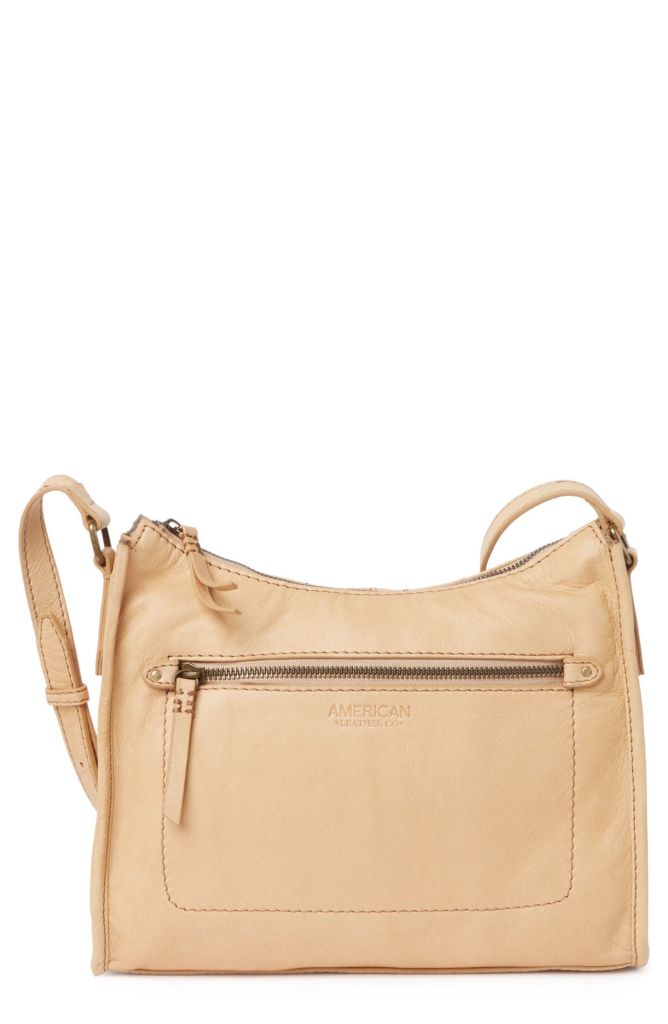American Leather Co. Chadron Smooth Leather Crossbody In Sand Smooth