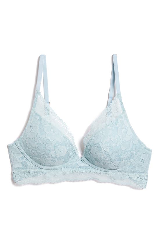 Shop Etam Cozy Lace Underwire Bra In Blue