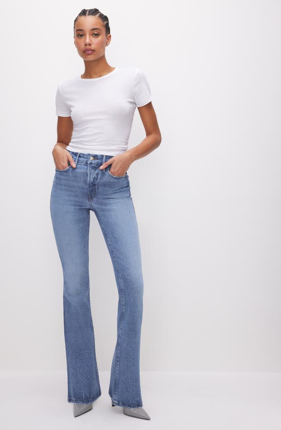 Shop Good American Good Classic Slim Bootcut Jeans In Indigo627