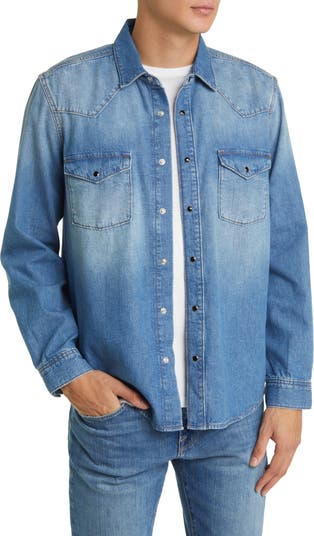 Lucky Brand Sawtooth Denim Snap-Up Western Shirt