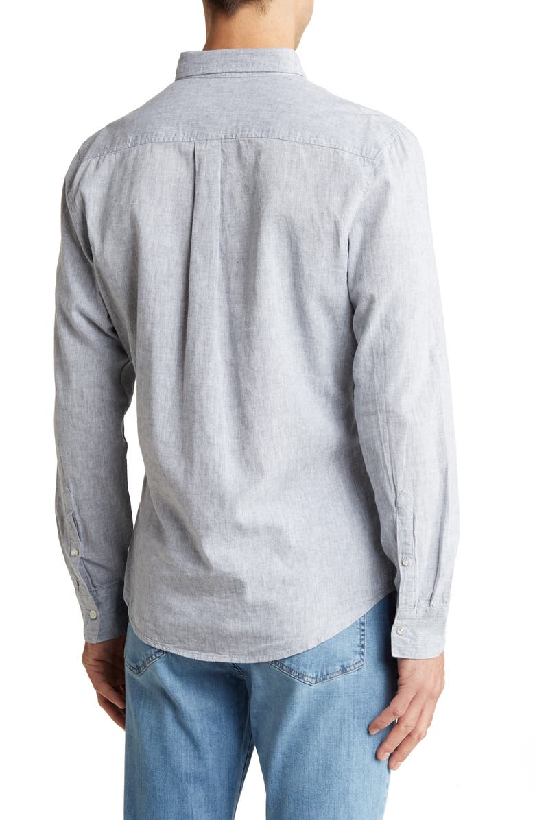 14th & Union Long Sleeve Slim Fit Linen Cotton Shirt | Nordstromrack