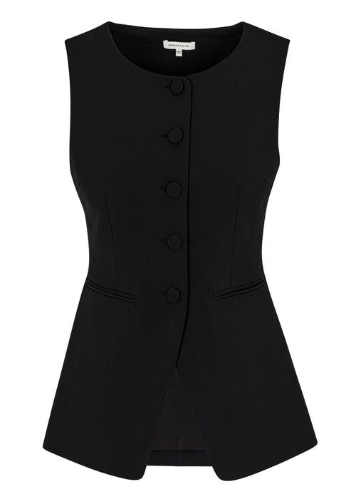 Shop Rebecca Taylor Refined Suiting Button Front Vest In Black