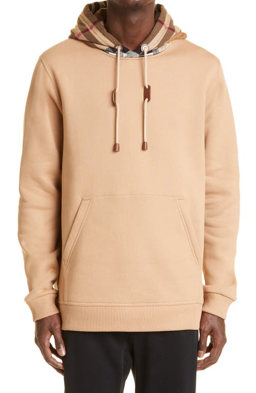 Nordstrom Burberry Check Cotton Blend Hoodie Camel at Nordstrom Mall of America