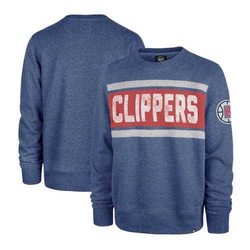 Men's '47 Heather Royal LA Clippers Tribeca Emerson Pullover Sweatshirt
