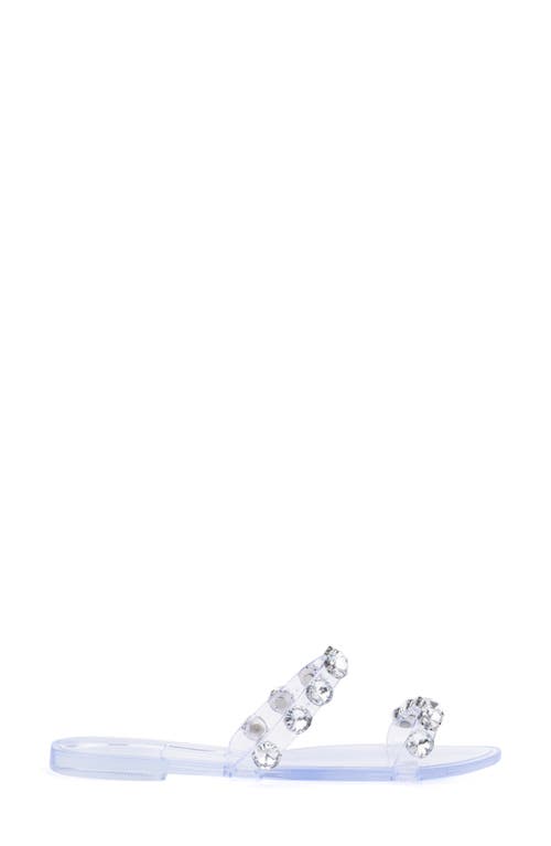 Shop New York And Company Chava Rhinestone Jelly Sandal In Clear