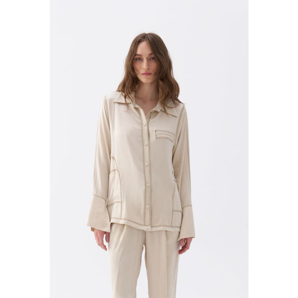 NOCTURNE NOCTURNE CONTRAST TOPSTITCHED SHIRT