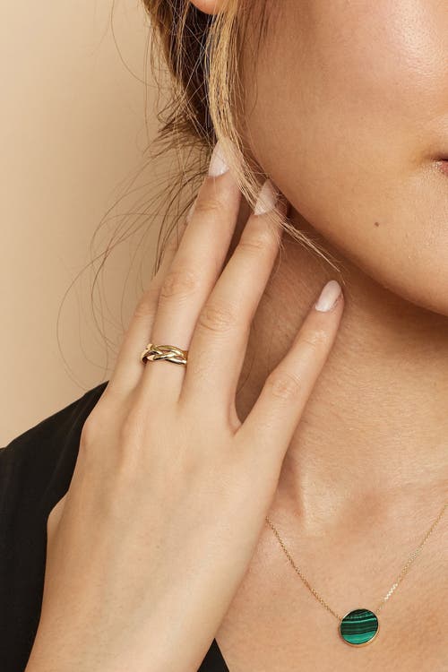 Oradina Women's 14k Yellow Solid Gold Amore Braided Ring In Yellow Gold